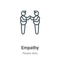 Empathy outline vector icon. Thin line black empathy icon, flat vector simple element illustration from editable people skills