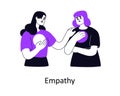 Empathy, support and compassion, psychology help concept. Woman comforting friend, caring, feeling sympathy