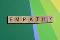 Empathy, word on colorful background