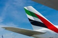 The empennage of a Airbus A380. Royalty Free Stock Photo