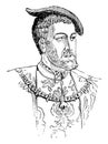 Emperor Charles V, vintage illustration