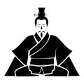 Emperor of China icon black icon flat illustration Royalty Free Stock Photo