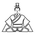 Emperor of China icon black icon flat illustration Royalty Free Stock Photo