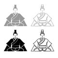 Emperor of China iconset grey black color Illustration Royalty Free Stock Photo