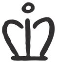 Emperor crown in ink stroke style. Monarchy symbol Royalty Free Stock Photo