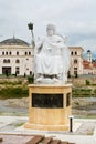 Emperor Justinian statue in downtown of Skopje