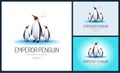 Emperor penguin Antarctica ice snow mosaic logo template design for brand or company and other Royalty Free Stock Photo