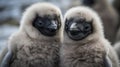 Emperor Penguin Chicks. Generative AI Royalty Free Stock Photo