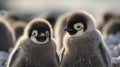 Emperor Penguin Chicks. Generative AI Royalty Free Stock Photo