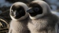 Emperor Penguin Chicks. Generative AI Royalty Free Stock Photo