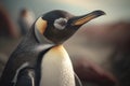 Emperor penguin close-up in Antarctica, ai generative
