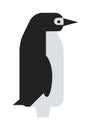 Emperor penguin cute animal and nature cold cartoon flat antarctica bird character vector.