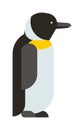 Emperor penguin cute animal and nature cold cartoon flat antarctica bird character vector.