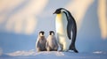 An Emperor Penguin Family Unit Captured In Image Royalty Free Stock Photo