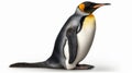 Emperor Penguin isolated on white background. Generative AI Royalty Free Stock Photo