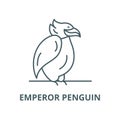 Emperor penguin line icon, vector. Emperor penguin outline sign, concept symbol, flat illustration Royalty Free Stock Photo