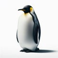 Image of isolated emperor penguin against pure white background, ideal for presentations Royalty Free Stock Photo