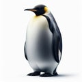 Image of isolated emperor penguin against pure white background, ideal for presentations Royalty Free Stock Photo