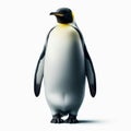 Image of isolated emperor penguin against pure white background, ideal for presentations Royalty Free Stock Photo