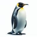 Image of isolated emperor penguin against pure white background, ideal for presentations Royalty Free Stock Photo