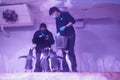 People feeding Penguin in Aquarium 20000611