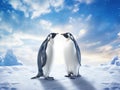 Ai Generated illustration Wildlife Concept of Emperor penguins