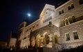 Emperors castle and moon in night