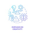 Emphasis on creativity blue gradient concept icon Royalty Free Stock Photo