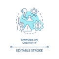 Emphasis on creativity turquoise concept icon Royalty Free Stock Photo