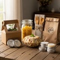 Emphasize sustainable and recyclable packaging, reflecting a commi Royalty Free Stock Photo