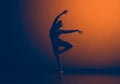 Emphasizes the dancer s form and movement, highlighting the poise Royalty Free Stock Photo