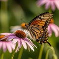 Emphasizes the delicate interaction between the butterfly possibly a Royalty Free Stock Photo