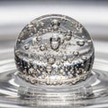 Emphasizing the bubble\'s clarity and the intricate patterns formed by Royalty Free Stock Photo