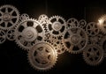 Emphasizing the gears as the main focal point, showcasing mechanica Royalty Free Stock Photo