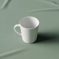 Emphasizing the mug s form and color contrast against the matte green Royalty Free Stock Photo