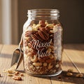 Emphasizing the natural textures and colors of the nuts and the Royalty Free Stock Photo