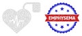 Grunge Emphysema Round Rosette Bicolor Seal Stamp and Mesh Network Pulse Pacemaker
