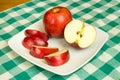 Empire apple slices on white plate