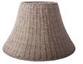 Empire bell shaped woven basket brown straw lampshade on a white background isolated close up shot Royalty Free Stock Photo