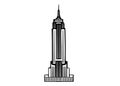 Empire state building drawing vector illustration clip art