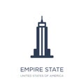 Empire state building icon. Trendy flat vector Empire state building icon on white background from United States of America