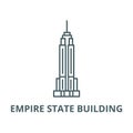 Empire state building line icon, vector. Empire state building outline sign, concept symbol, flat illustration