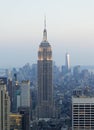 Empire State Building and Manhattan Cityscape at Dusk Royalty Free Stock Photo