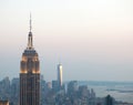 Empire State Building and Manhattan Cityscape at Dusk Royalty Free Stock Photo