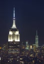 Empire State Building and Manhattan Cityscape by night Royalty Free Stock Photo