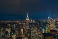 The Empire State Building and Midtown Manhattan skyline at night, in New York City Royalty Free Stock Photo