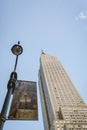 Empire State Building, New York City Historic Landmark. View From Below, Perspective, Vertical Banner Royalty Free Stock Photo