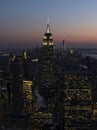Empire State Building in New York City skyline at sunset Royalty Free Stock Photo