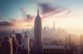 Empire State Building with New York Skyline Royalty Free Stock Photo