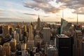 Empire State Building and New York Skyline in Golden Hour